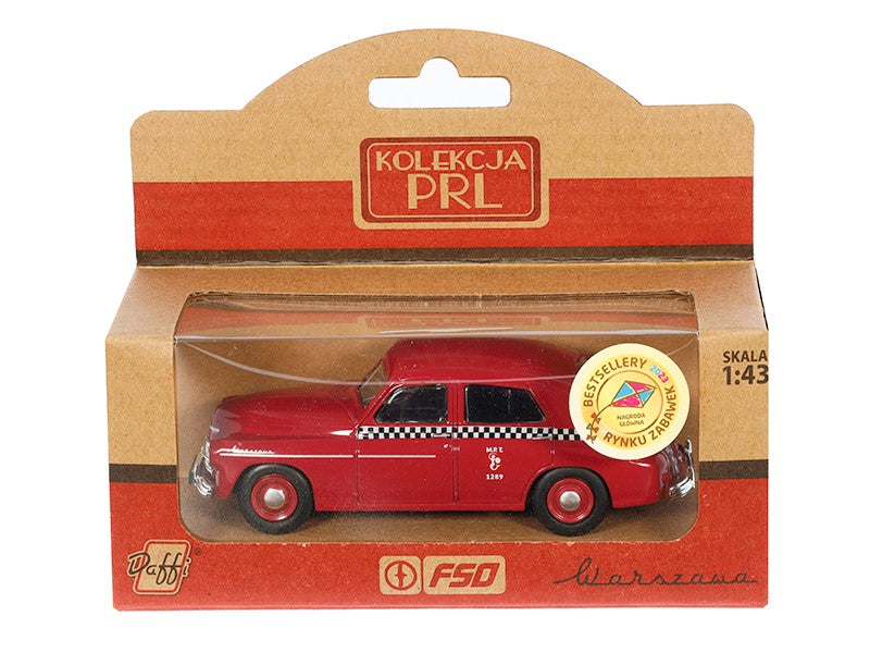 1:43 PRL WARSZAWA M20 TAXI modell cseresznye – kép 4