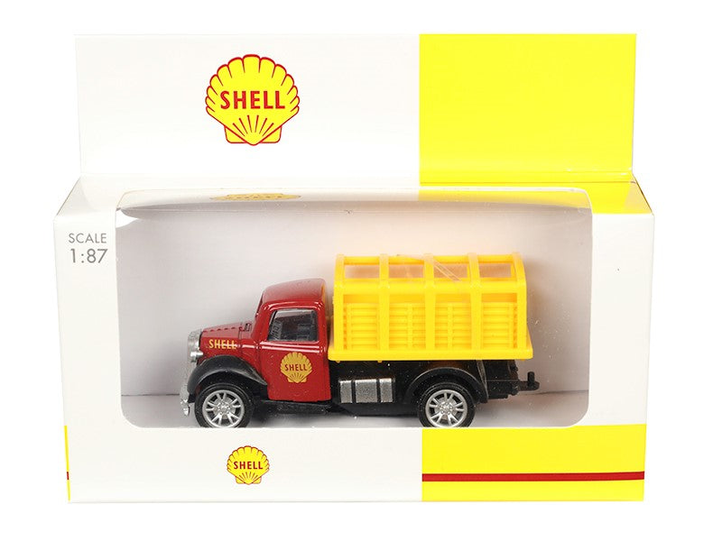 1:87 es modell Shell Old Timer teherautó nyitott pótkocsival – kép 4