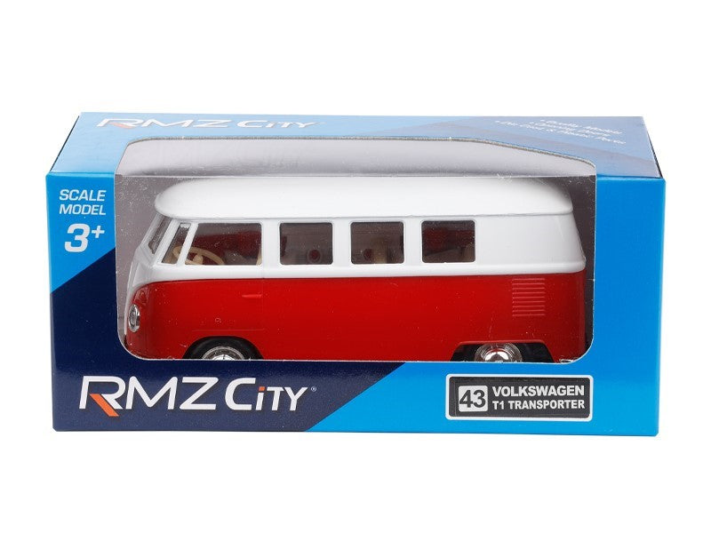 1:32 es modell RMZ VW T1 Transporter piros fehér – kép 3