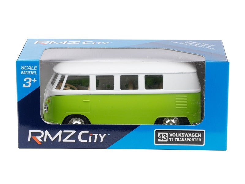 1:32 es modell RMZ VW T1 Transporter zöld fehér színben – kép 3