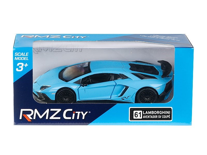 1:32 es modell RMZ Lamborghini Aventador LP750 4 SV kék – kép 3
