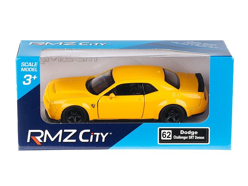 1:32 es modell RMZ Dodge Challenger SRT sárga színben – kép 3