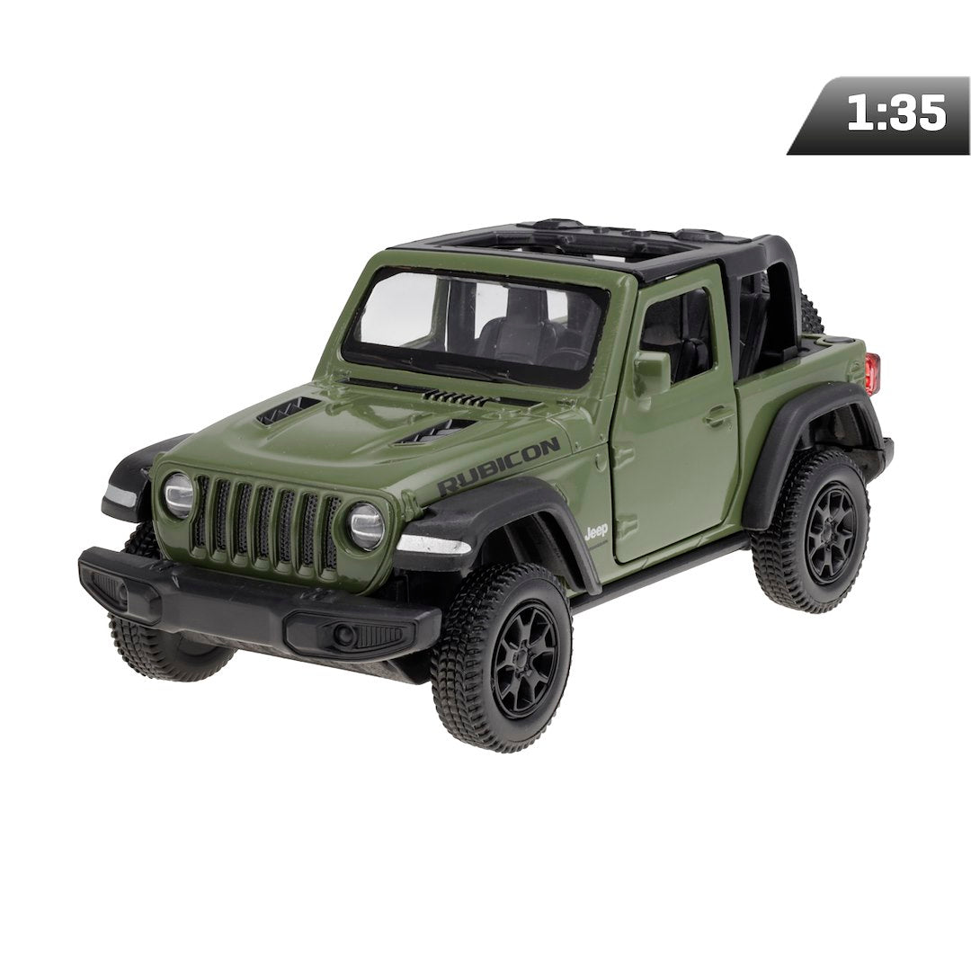 1:35 RMZ modell Jeep Wrangler Rubicon 2021 kabrió, zöld
