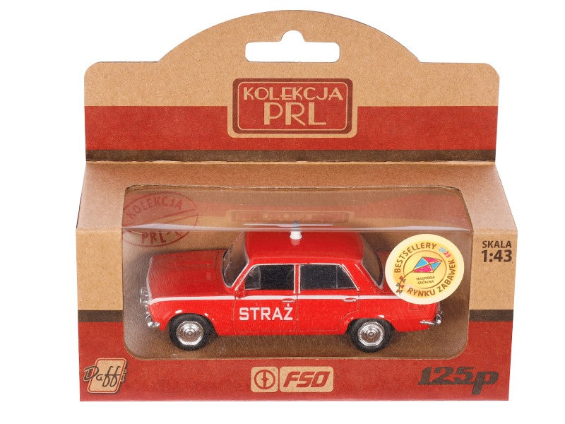 1:43 as modell Fiat 125p Guard piros – kép 3
