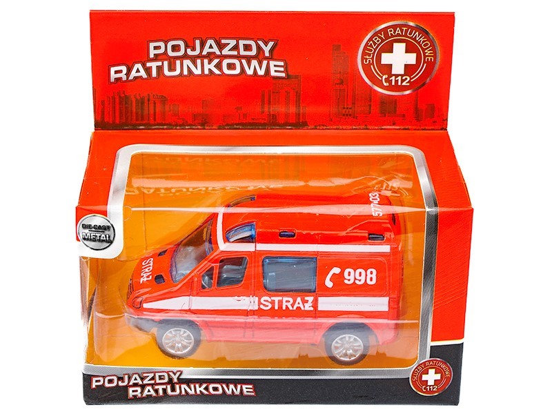 1:50 es modell Mercedes Benz Sprinter Mini FIRE piros – kép 3