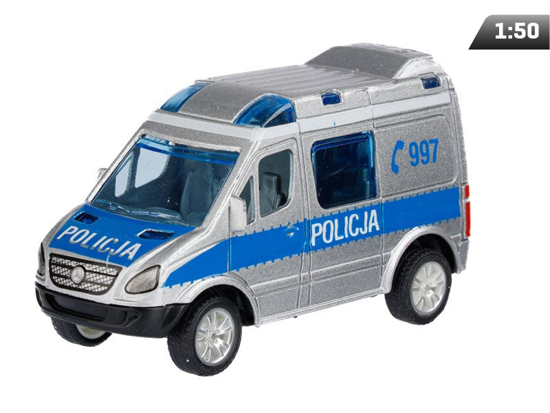 1:50-es modell, Mercedes-Benz Sprinter Mini, POLICE, ezüst színű