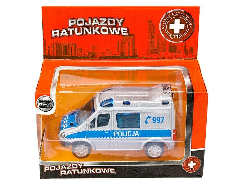 1:50 es modell Mercedes Benz Sprinter Mini POLICE ezüst színű – kép 3