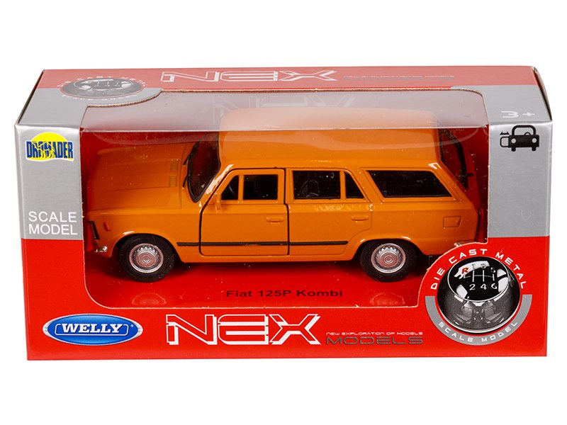 1:34 es modell Fiat 125P Kombi narancs színű – kép 4