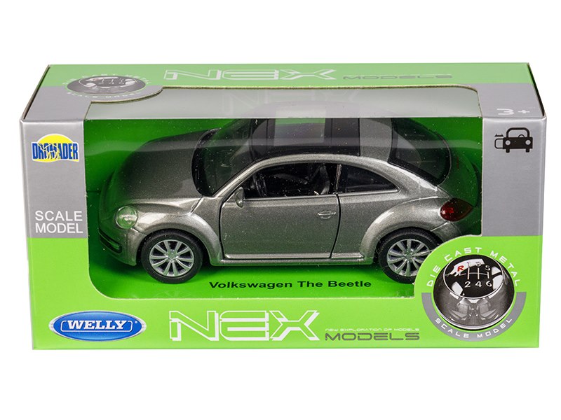 1:32 es modell Volkswagen The Beetle szürke – kép 4
