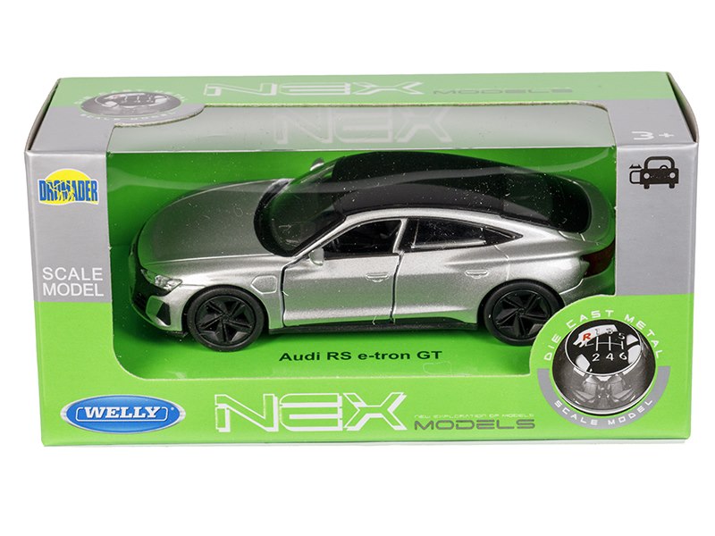 1:32 es modell Audi RS e tron GT ezüst színű – kép 4