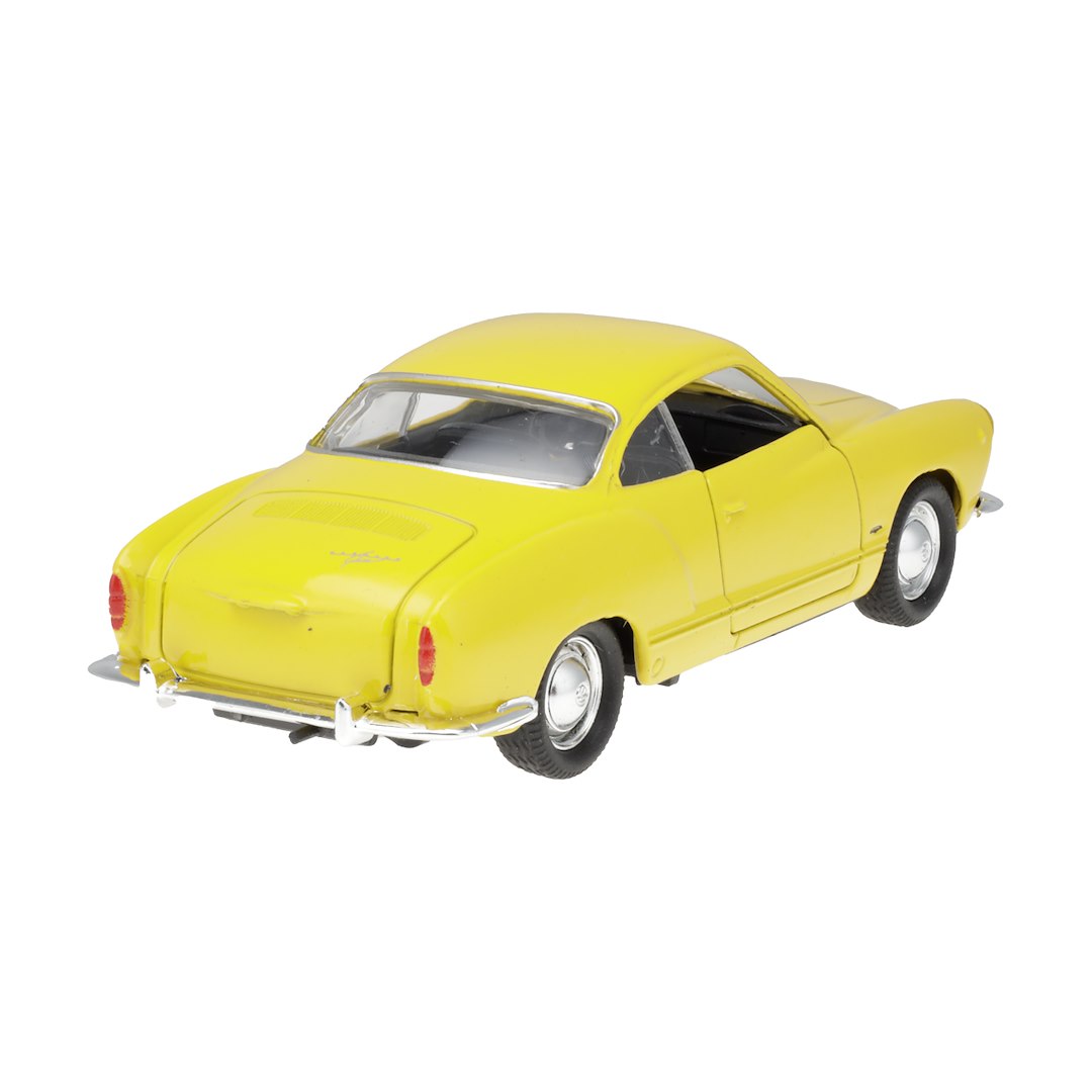 1:34 es modell VW Karmann Ghia Coupe sárga színű – kép 3