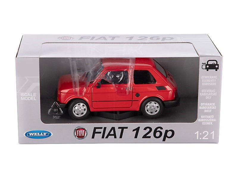 1:21 es modell PRL FIAT 126p piros A066F126C – kép 3