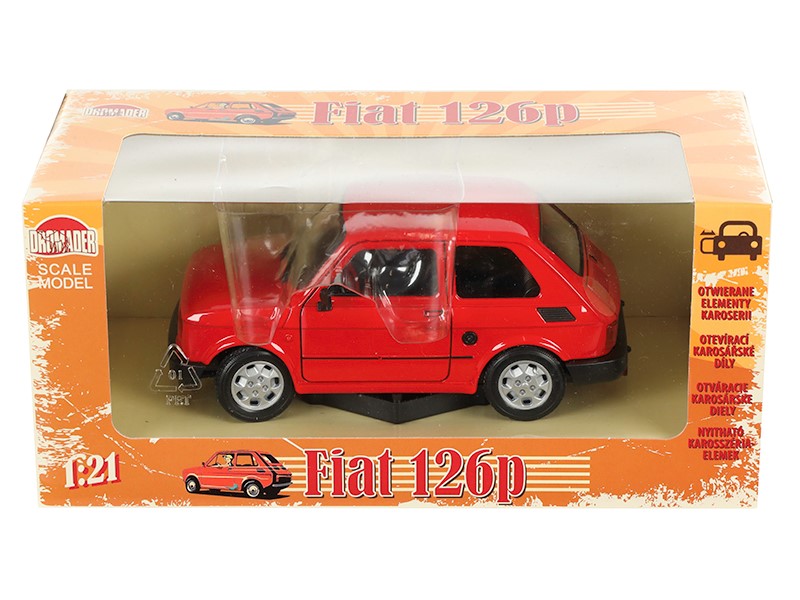 1:21 es modell PRL FIAT 126p piros A066F126C – kép 4