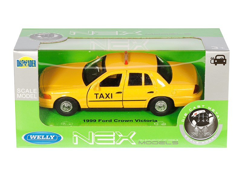 1:34 es modell 1999 Ford Crown Victoria Taxi sárga A880FCVTZ – kép 4