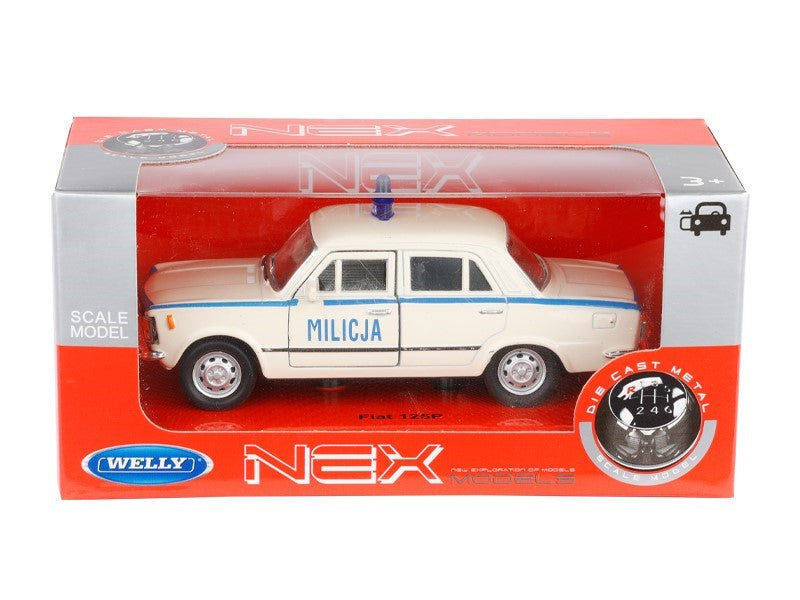 1:34 es modell PRL FIAT 125p MILICJA fehér A884F125MIB – kép 3