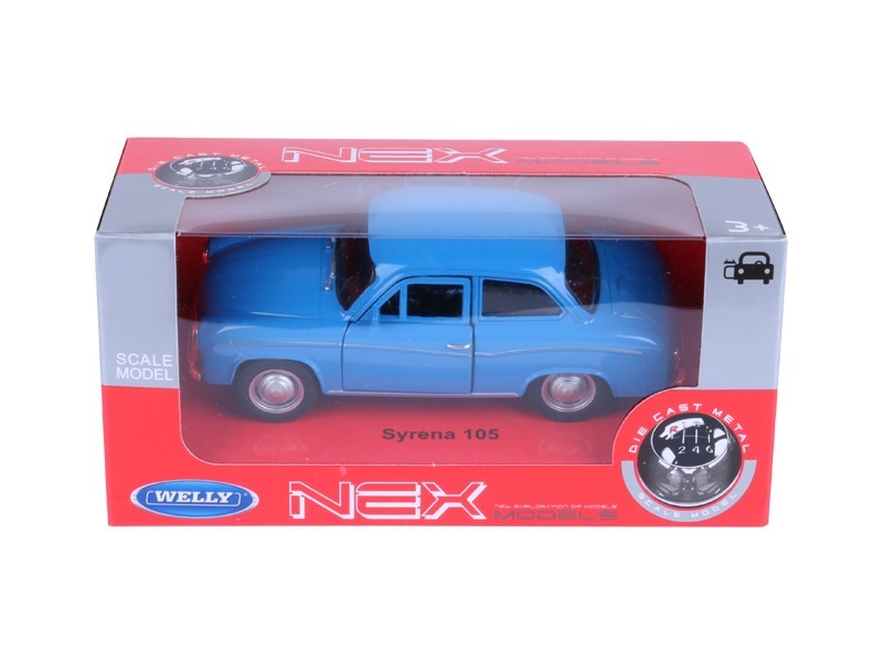 1:34 es modell PRL Syrena 105 kék A884S105N – kép 3