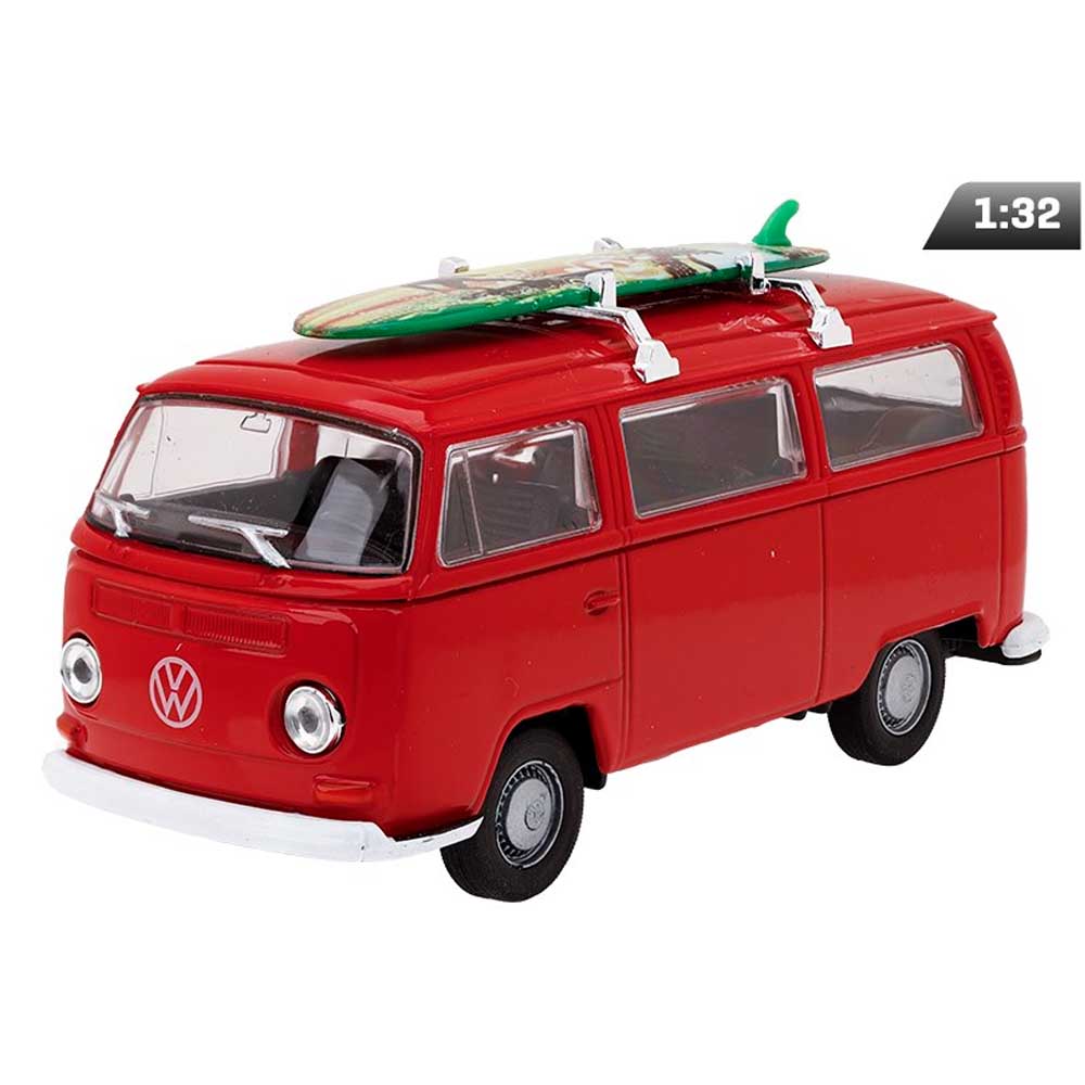 Volkswagen Bus T2 1972 modellautó – 1:32, piros