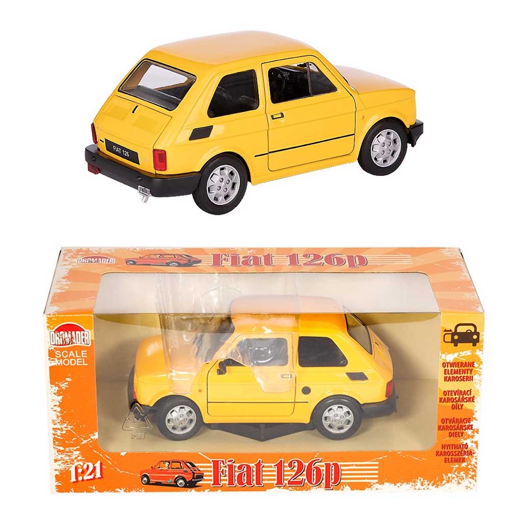 Autó modell – Fiat 126p PRL (1:21, sárga)