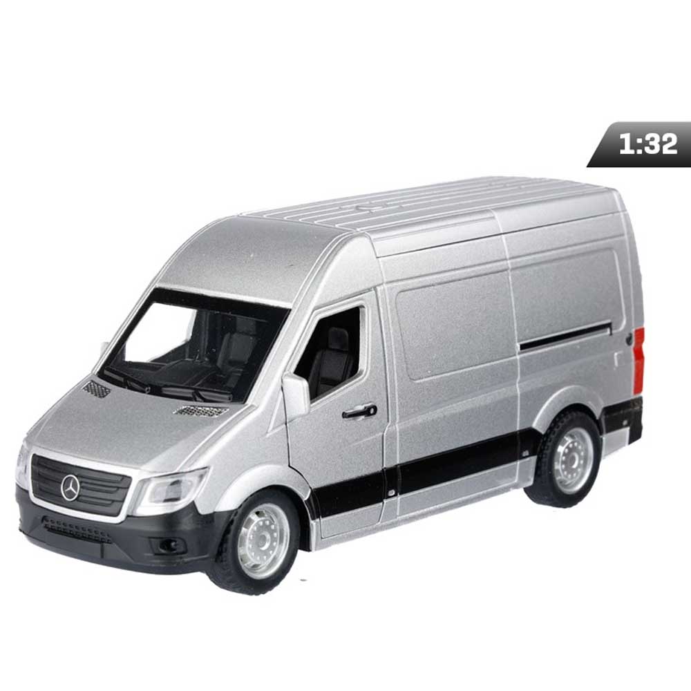 Mercedes-Benz Sprinter modellautó 1:32 – ezüst fém kisbusz