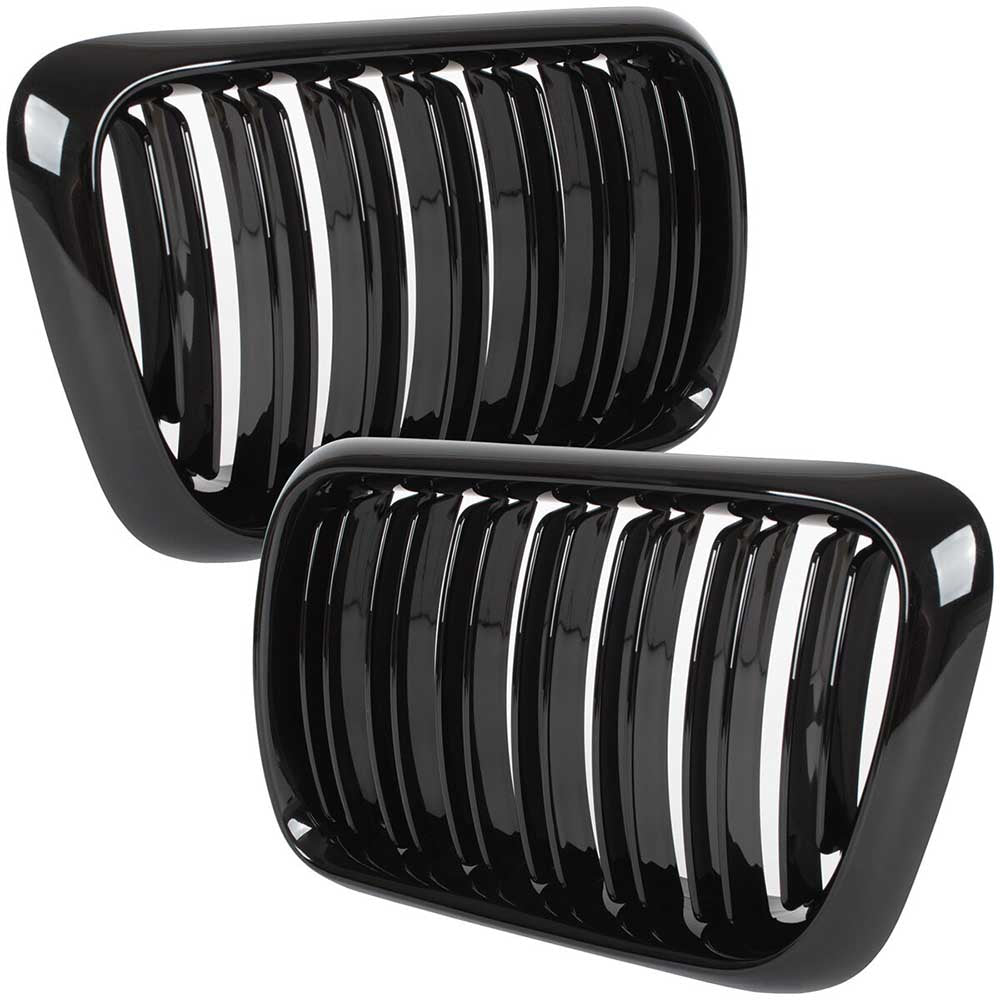 BMW 3 E36 hűtőrács (fényes fekete, double bar – bal+jobb) 1996-2000
