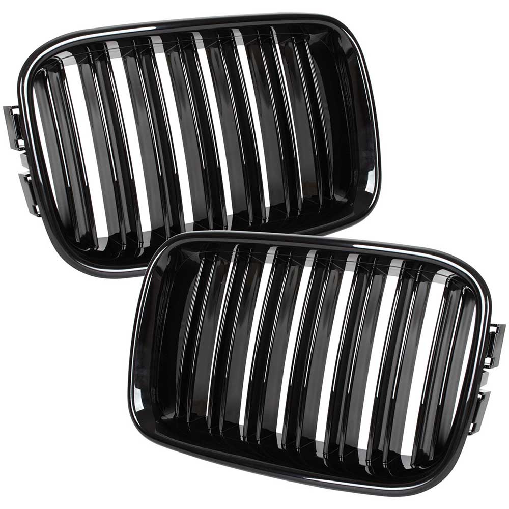 BMW 3 E36 hűtőrács (fényes fekete, double bar – bal+jobb) 1991-1996