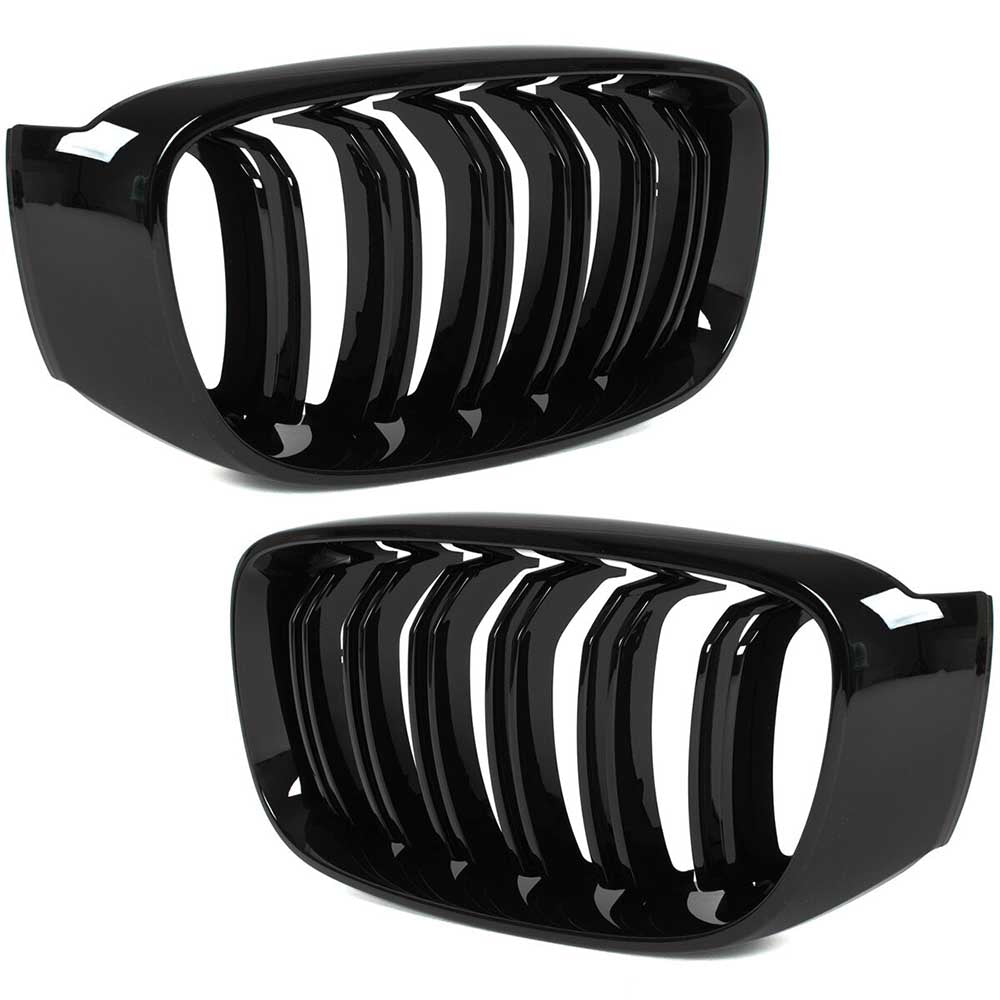 BMW 3 F34 GT hűtőrács (fényes fekete, double bar – bal+jobb) 2013-2020