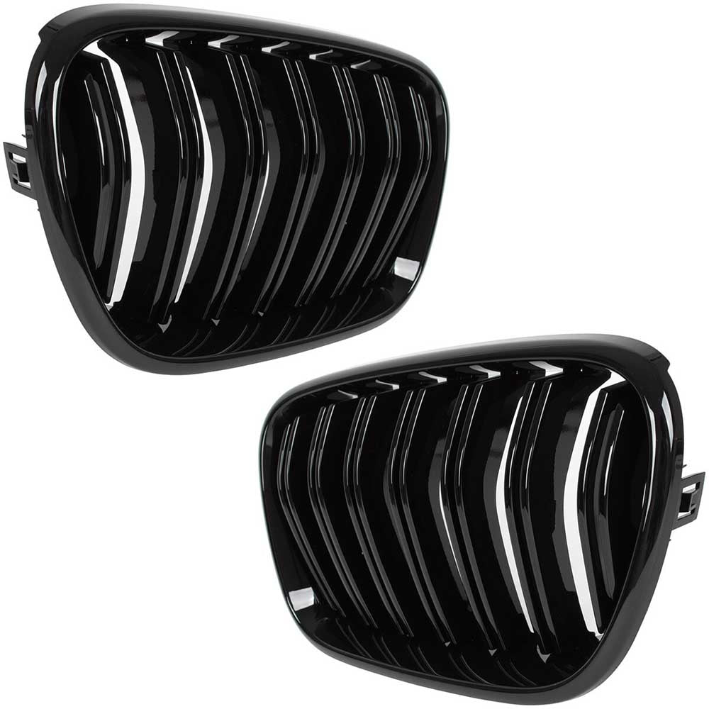 BMW X3 F25 hűtőrács (fényes fekete, double bar – bal+jobb) 2011-2014