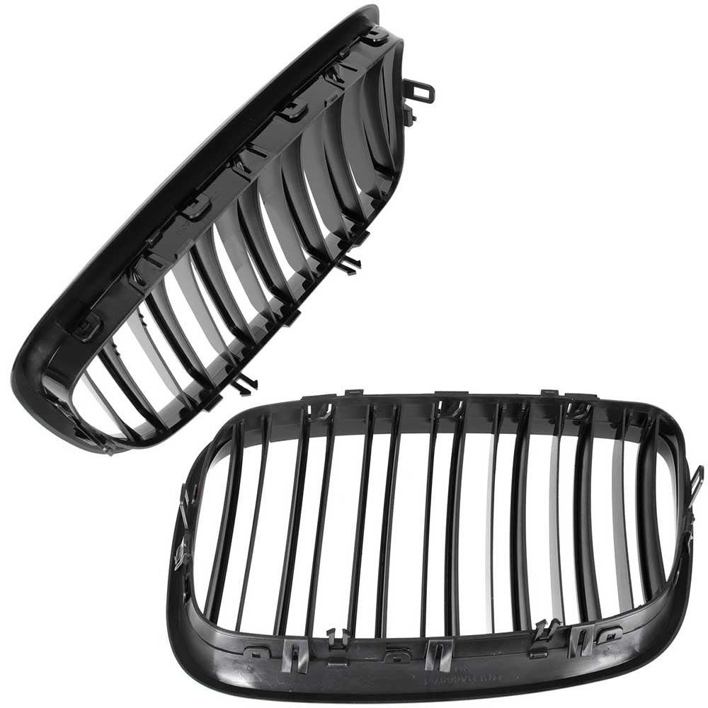 BMW X6 E72 hűtőrács (fényes fekete, double bar – bal+jobb) 2007-2014