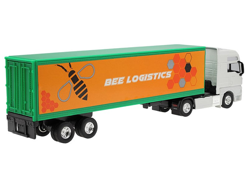 1:64 es modell MAN TGX XXL fehér vontató Bee Logistics pótkocsi – kép 3