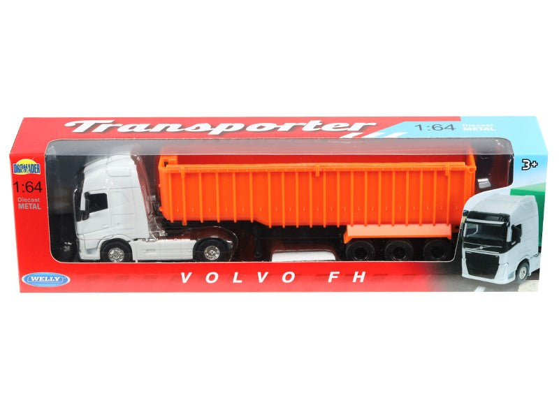 1:64 es modell VOLVO FH fehér traktor narancssárga billenőplató – kép 4
