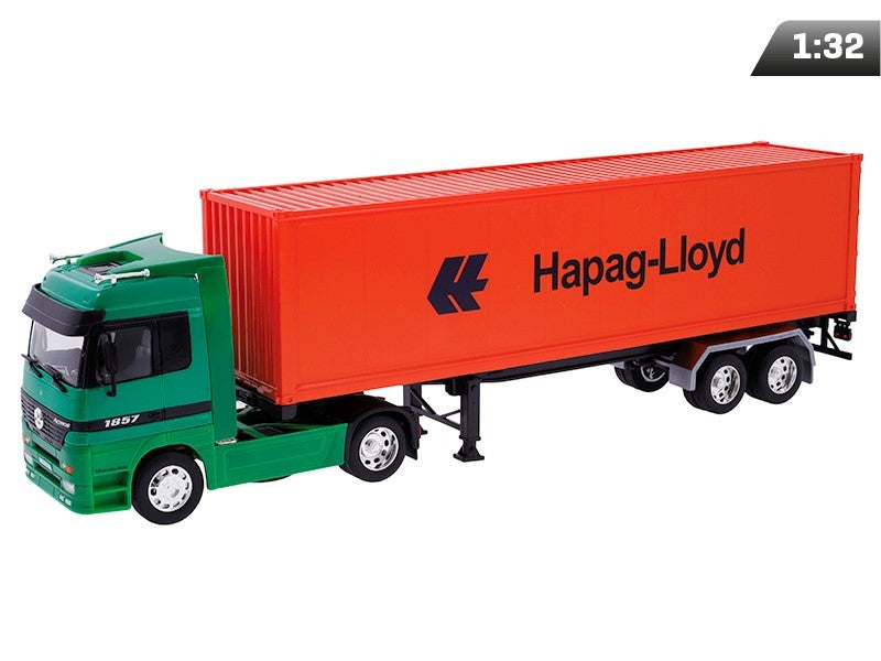 1:32-es modell, Mercedes-Benz Actros konténerrel, zöld - narancssárga (C12281MBAZP)