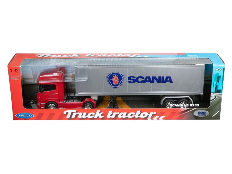 1:32 es modell SCANIA V8 R730 piros  ezüst C32671SVRCS – kép 3