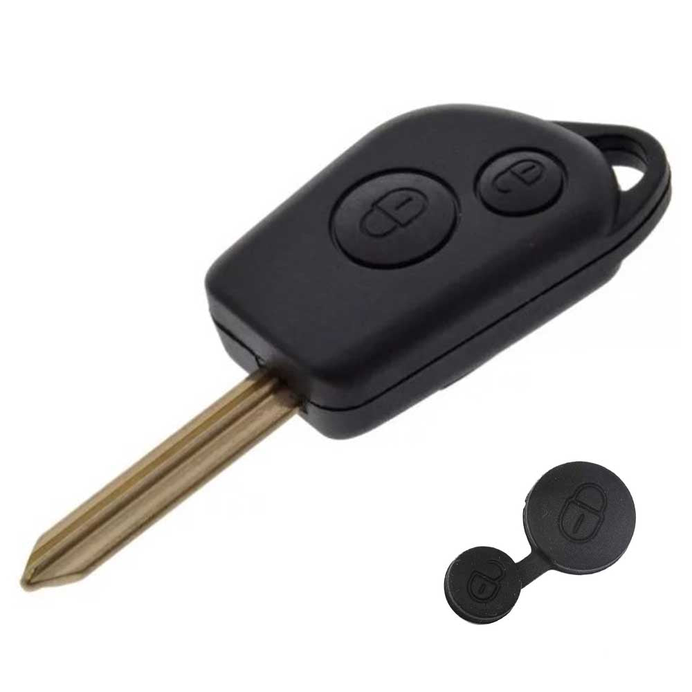 Fekete színű, 2 gombos Citroen kulcs és kulcs gombsor.