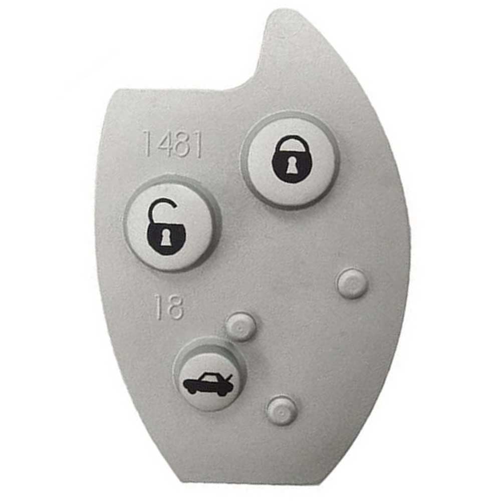 Ezüst/szürke színű, 3 gombos Citroen kulcs gombsor.