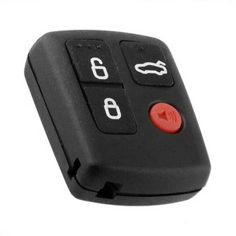 Fekete színű, 4 gombos Ford távirányítós kulcs, kulcsház.