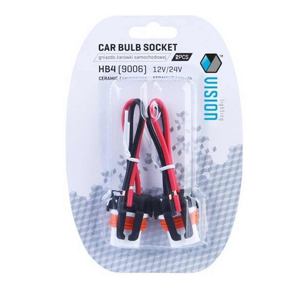 Izzó foglalat HB4 (9006), egyenes, kerámia, 15cm kábel, 2 db