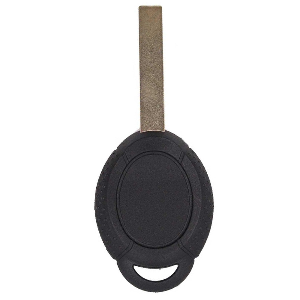 Fekete színű, 3 gombos Mini Cooper kulcsház hátulja. Nyers kulcsszárral.