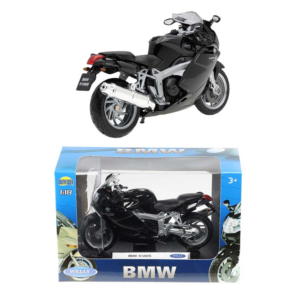 Motor modell – BMW K1200S (1:18, fekete)