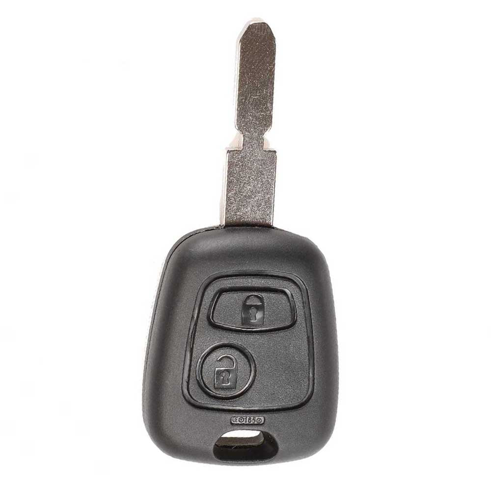 Fekete színű, 2 gombos Peugeot kulcsház.