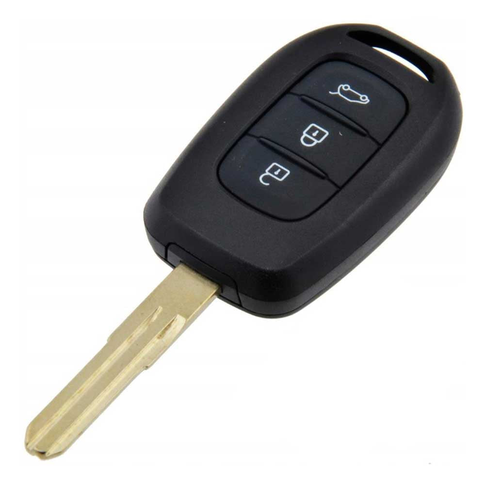 Fekete színű, 3 gombos Renault kulcsház.