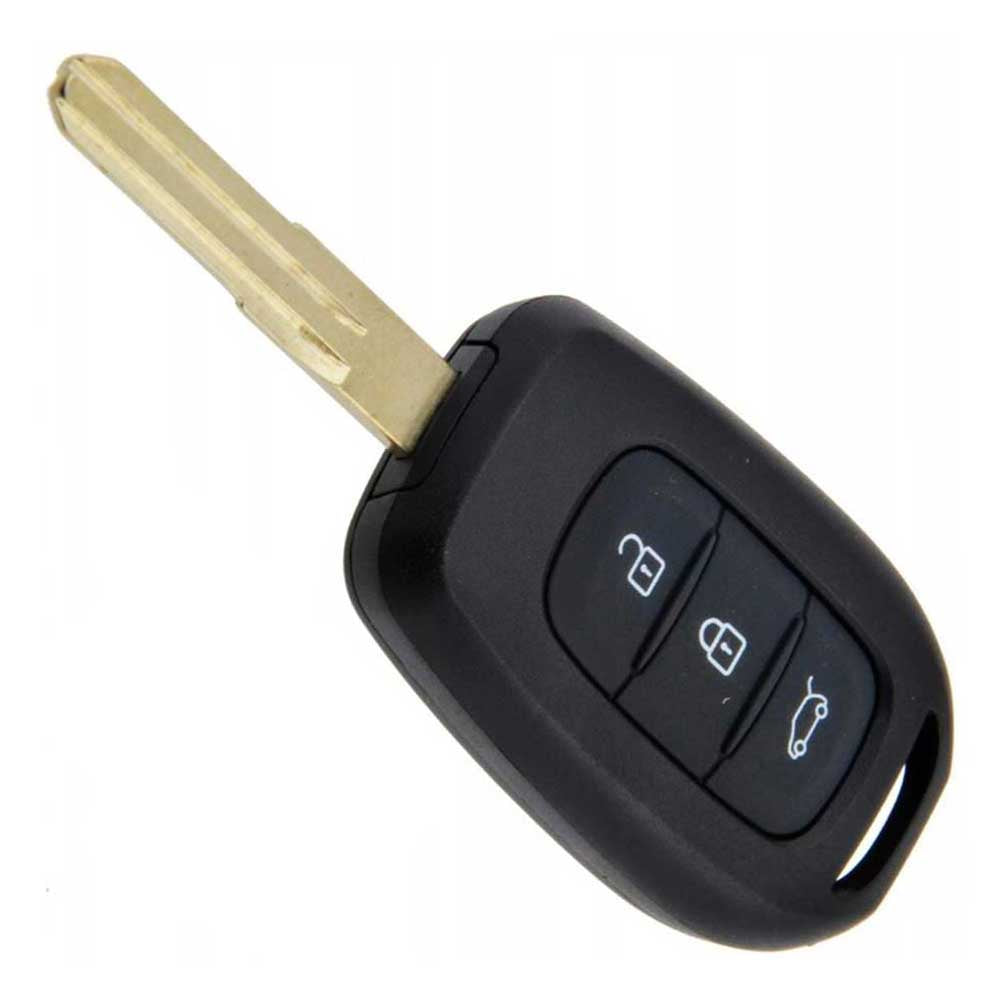 Fekete színű, 3 gombos Renault kulcsház.