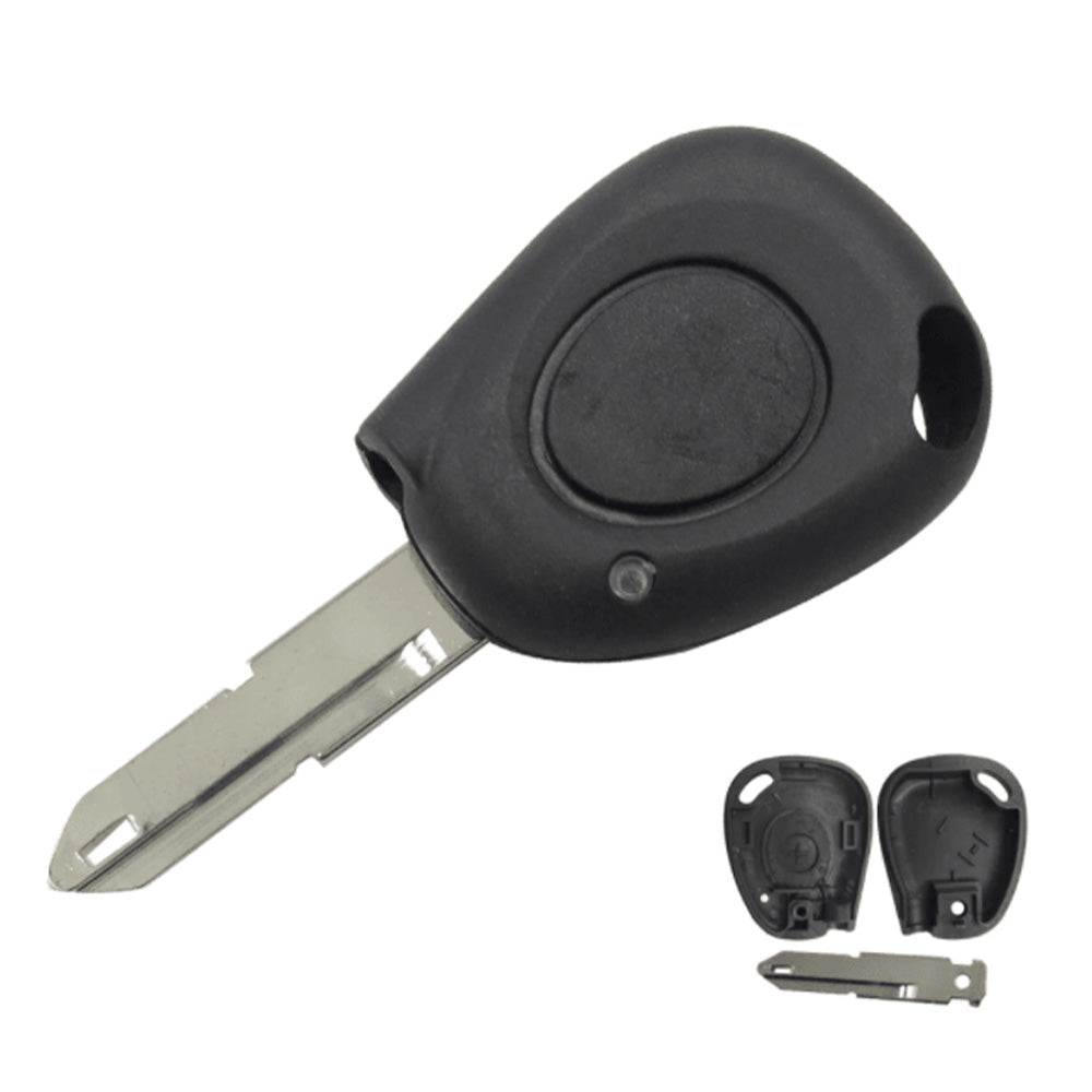 Fekete színű, 1 gombos infrás Renault kulcs, kulcsház.