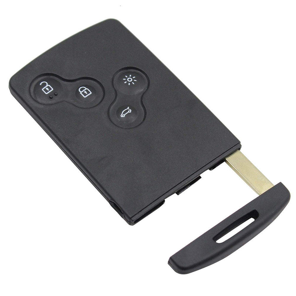 Fekete színű, 4 gombos Renault kulcsház, indítókártya. Fehér színű mintával