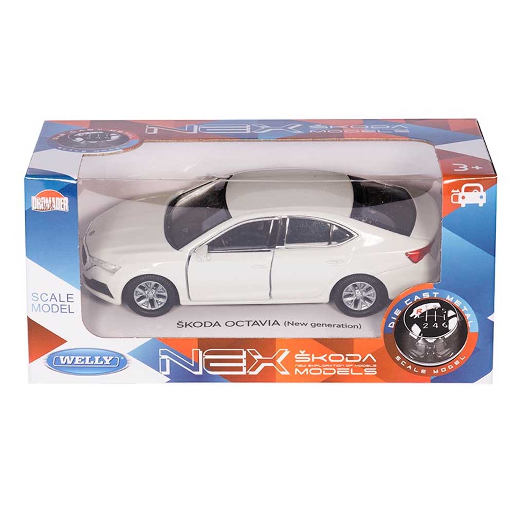 Skoda Octavia modellautó 1:34 (fehér)
