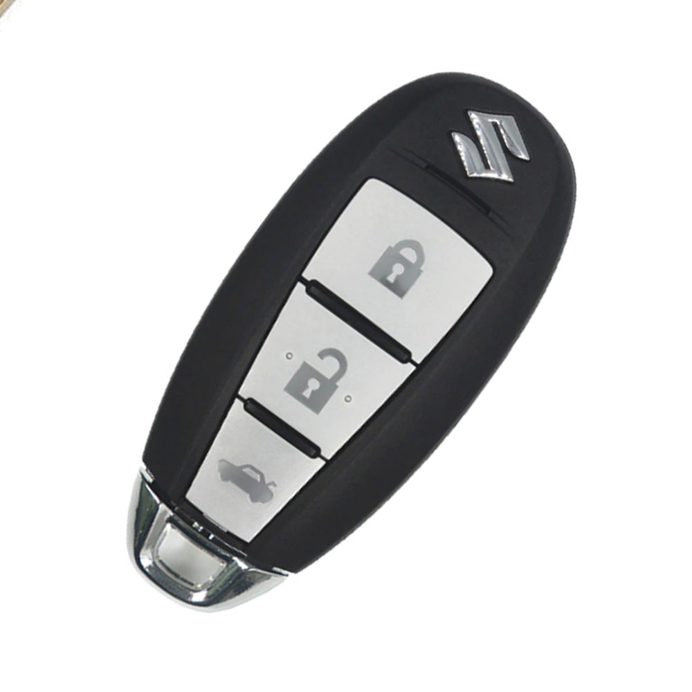 Fekete színű, 3 gombos Suzuki kulcs, kulcsház. Ezüst színű gombokkal.