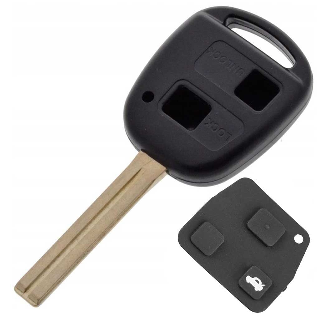 Fekete színű, 2 gombos Lexus kulcs, kulcsház.
