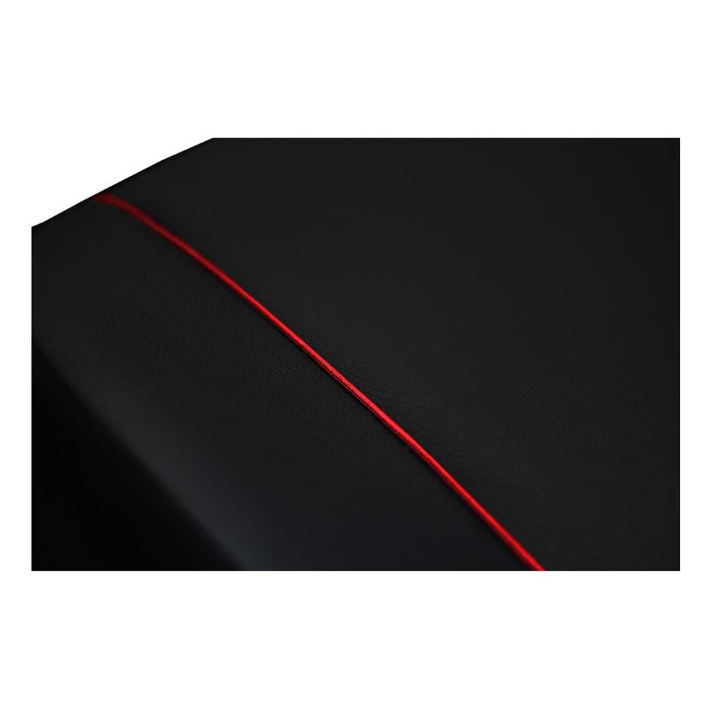 Eco Line 1+1 Univerzális üléshuzat ökológiai bőrből és szövetből, fekete színben piros erősítő szegéllyel