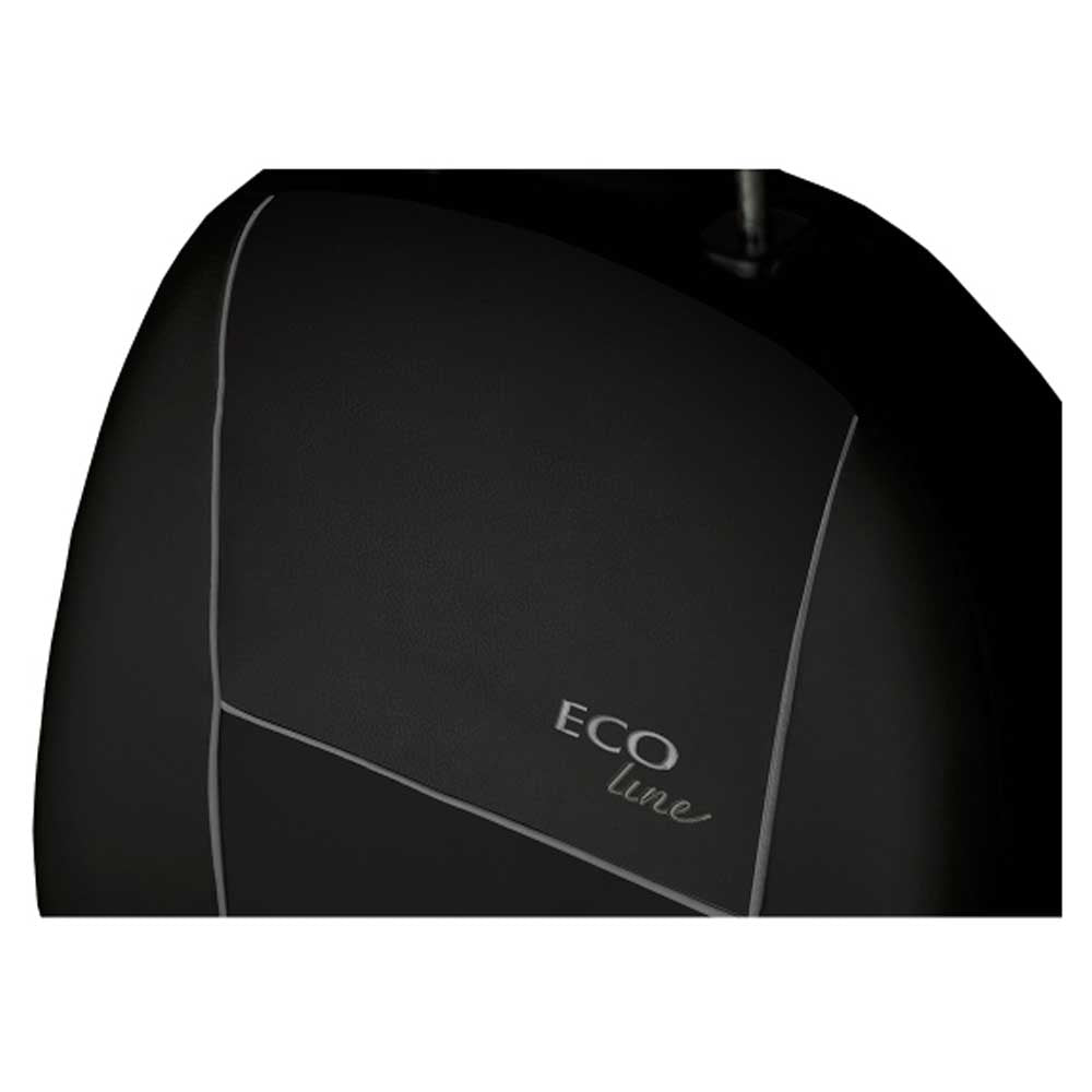 Eco Line Univerzális üléshuzat ökológiai bőrből és szövetből, fekete színben szürke erősítő szegéllyel