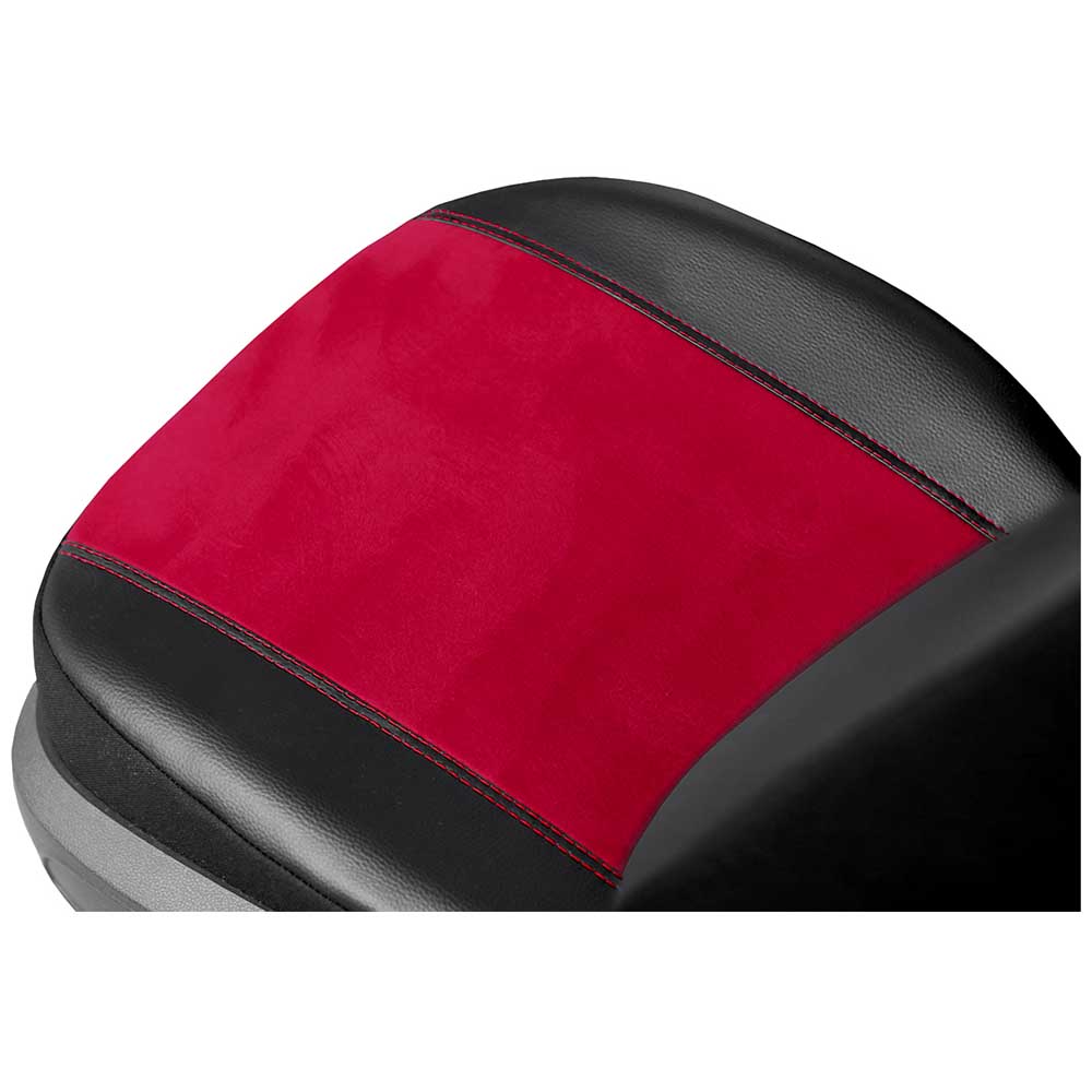 Exclusive Alkantara 1+1 Univerzális üléshuzat alcantara és ökológiai bőr anyagokból piros színben