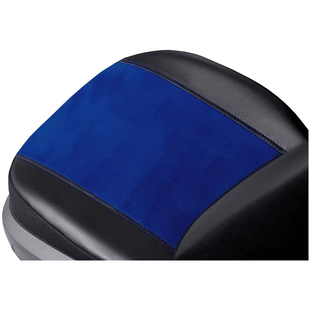 Exclusive Alkantara 2+1 univerzális furgon üléshuzat ökológiai bőr, alkantara és szövet anyagokból kék színben